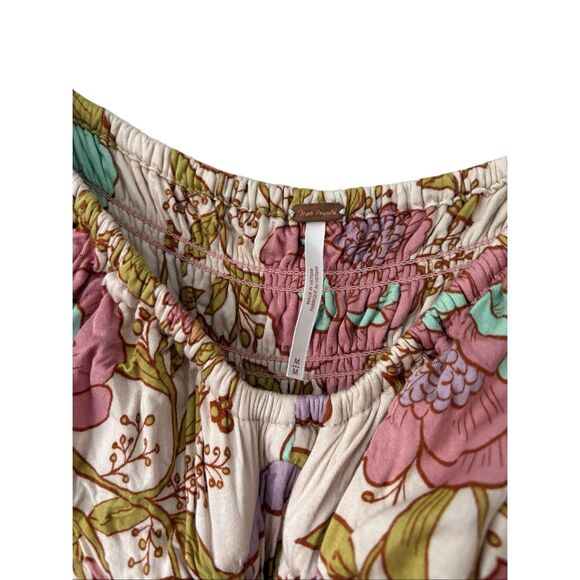 Free People Rolling Hills Jumpsuit in Tea Combo size M Floral Multicolor - Picture 4 of 10